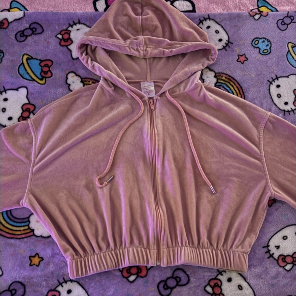 Pink Cropped Hoodie